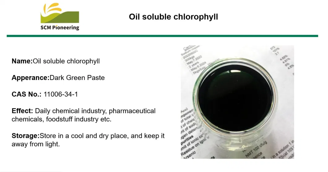 Food Grade Natural Colorants Oil Soluble Chlorophyll Paste 11006-34-1